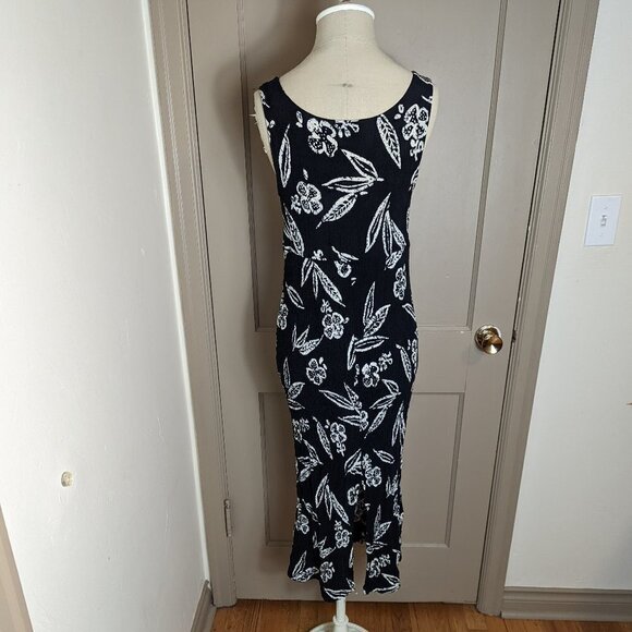 Vintage JPR Naturals Crepe Dress Leaf Floral Sleeveless Long Boho 90's - Picture 5 of 7